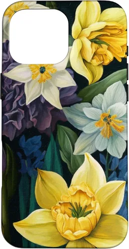Miniatura 19 de iPhone 16 Painted Spring Bold Daffodils and Flowers, Flower Lover Case