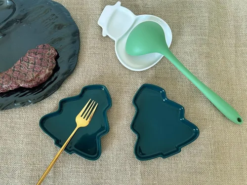 Miniatura 2 de Soporte grande y bonito de cerámica para estufa, árbol de Navidad, soporte para cuchara y soporte para encimera de cocina, estufa y soporte