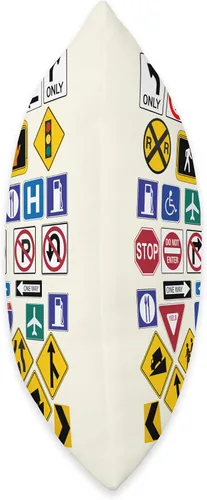 Miniatura 2 de L&S Street Signs Road, Warning Signs - Almohada (16 x 16 pulgadas), multicolor