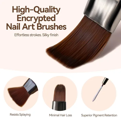 Miniatura 5 de Juego de 18 pinceles de arte de uñas para pintar, práctica de diseño, puntas francesas, pinceles de uñas acrílicas para extensiones de uñas