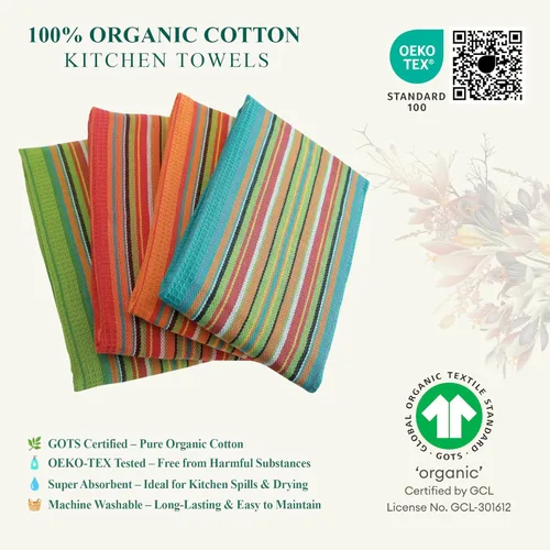 Miniatura 2 de DG Collections - Toallas de cocina con rayas de salsa, 100% algodón, altamente absorbentes, toallas de té multiusos para cocinar, secar y limpiar