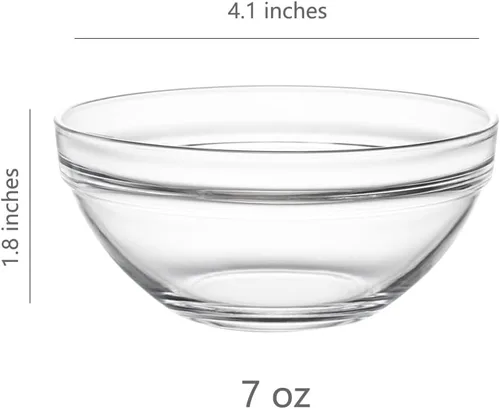 Miniatura 2 de Sweejar Juego de cuencos de vidrio pequeños de 4 pulgadas, cuencos de preparación de 7 onzas para cocinar, cuencos pequeños para cocina, cuencos