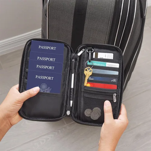 Miniatura 6 de ARTOS Carpeta de viaje para organizador de documentos, Negro -, Cartera Rfid