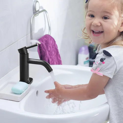 Miniatura 3 de Aquaterior Grifo de lavabo de baño negro mate de una sola manija 1 o 3 agujeros RV lavabo baño vanidad grifo bañera lavabo boho baño grifos CUPC NSF