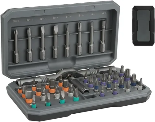 Miniatura 12 de Juego de destornilladores magnéticos 42 en 1, kit de herramientas multibroca de acero S2 premium, portátil para electrónica, reparaciones