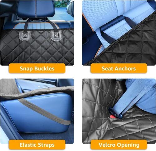 Miniatura 6 de PETICON Fundas impermeables para asiento de banco de mascotas a prueba de arañazos para automóviles, SUV, funda antideslizante duradera para asiento