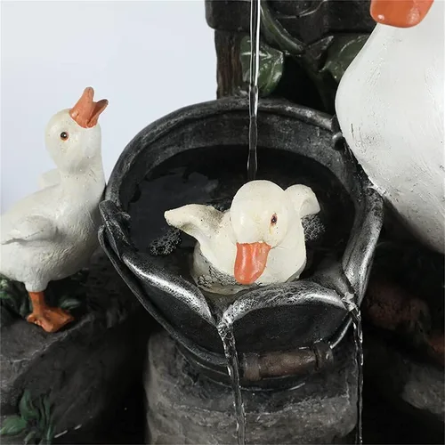 Miniatura 3 de Fuentes solares con patos de resina, estatua de fuente de agua de pato, decoración de patio y jardín, fuentes de agua, paisaje al aire libre