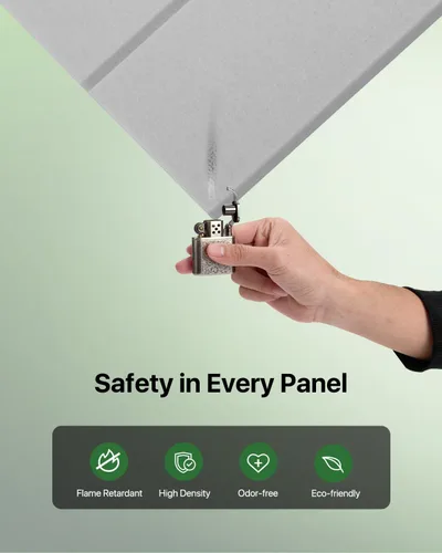 Miniatura 4 de Paneles acústicos absorbentes de sonido, paneles de pared insonorizados, paneles de espuma autoadhesivos a prueba de sonido para paredes, paquete