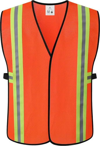 Miniatura 27 de Chaleco de seguridad reflectante para hombres y mujeres, chaleco de construcción que cumple con el estándar ANSI/ISEA Amarillo