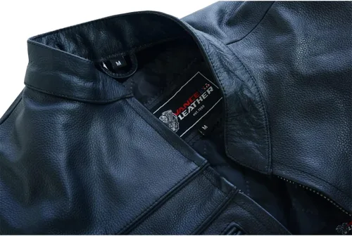 Miniatura 10 de Vance Leather Chaqueta Racer de cuero prémium con rejillas de ventilación para hombre