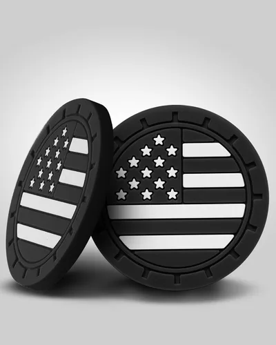 Miniatura 4 de 4 paquetes de posavasos para coche, portavasos universales con bandera americana de silicona antideslizante, accesorios para el interior del coche