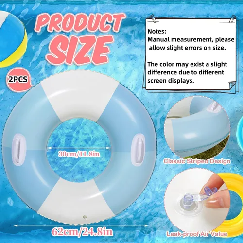 Miniatura 3 de Tubos de piscina, 2 flotadores inflables de piscina para adultos, flotadores de piscina inflables, balsa de piscina, fiesta, agua, verano, playa