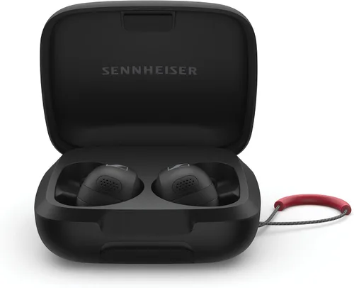 Sennheiser Momentum Sport - Auriculares con ajuste de sonido deportivo y ANC adaptativo, ajuste seguro, duración de la batería de 24 horas, Negro