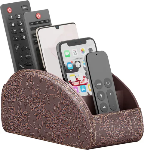 Miniatura 9 de Thipoten Soporte para Control Remoto, Organizador/Almacenamiento/Bandeja de Cuero Sintético para Controles Remotos, Anteojos de Lectura, Suministros