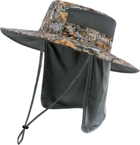 Miniatura 34 de BASSDASH Sombrero de pesca solar UPF 50+ resistente al agua con solapa desmontable para el cuello
