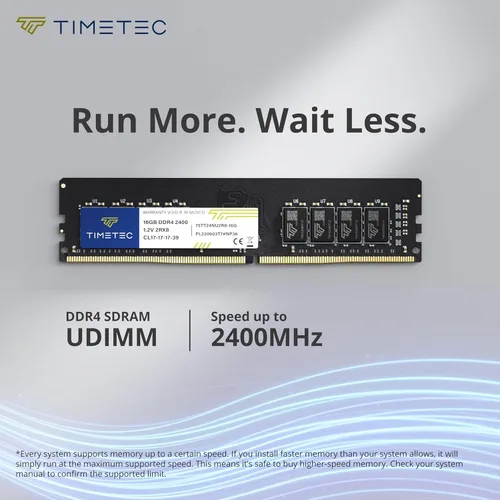 Miniatura 2 de Timetec Elite Kit de 32 GB (2 x 16 GB) DDR4 2400 MHz (PC4-2400T) PC4-19200 UDIMM RAM de escritorio - 288 pines 1.2V CL17 sin ECC sin búfer DIMM