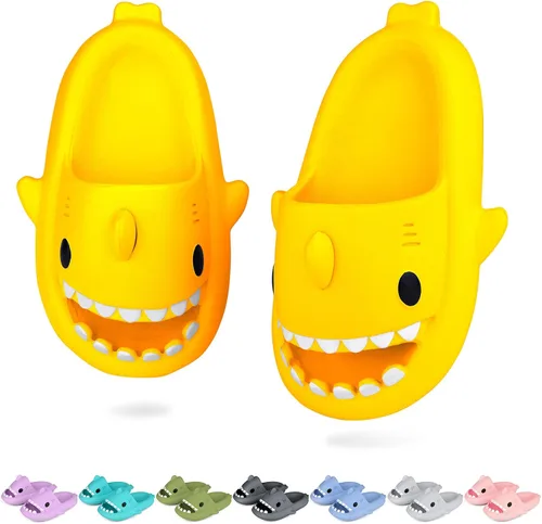 Kids Shark Cloud Slides Toddler Boys Girls Shower Slippers Boys Girls Cute Cartoon Fish Flip Flops Beach Pool Home Sandals Quick Dry Non-Slip