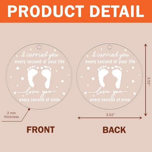 Miniatura 7 de Adornos Conmemorativos para Bebés, Te Llevé Cada Segundo, Regalos Conmemorativos por la Pérdida de Hija/Hijo, Regalo para Abortos Espontáneos