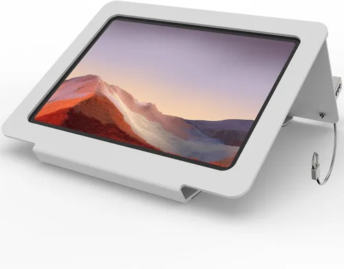Miniatura 9 de Soporte de escritorio para tableta, todo de metal ergonómico 30 con bloqueo de cable de seguridad para oficina, mostrador de puntos de venta