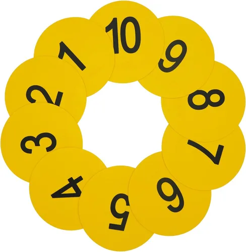 Miniatura 8 de Marcadores de puntos numerados de 6 pulgadas, material TPE antideslizante para el suelo, impermeable, para marcas de campo y cancha, fitness