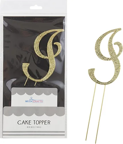 Miniatura 25 de Mega Crafts Decoración para tartas con diamantes de imitación dorados brillantes y cristales brillantes y aleación de metal duradero, ideal