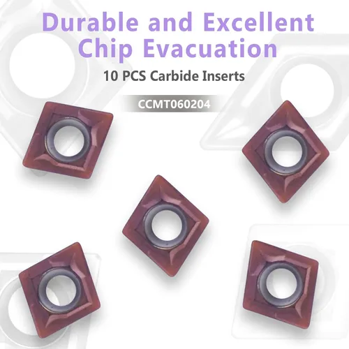 Miniatura 2 de Juego de 15 piezas de barra perforadora interna indexable para torno - 5 piezas de soporte para herramientas de torno de metal - 10 insertos de 5