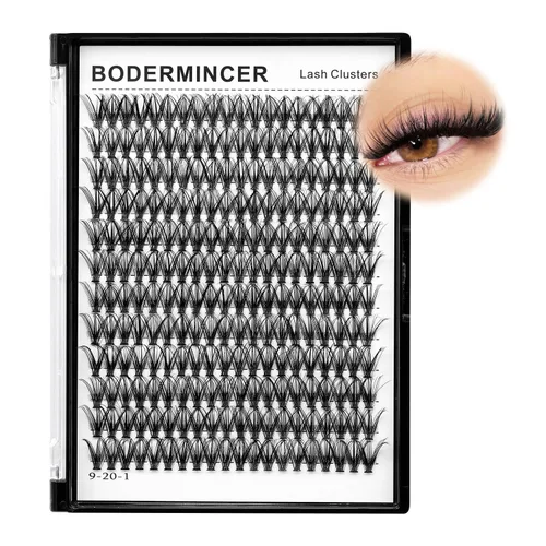 Miniatura 2 de Bodermincer - Bandeja grande de 240 pestañas de rizo D de 0.3 a 0.8 pulgadas (8 a 20 mm) para elegir, pestañas postizas individual para maquillaje