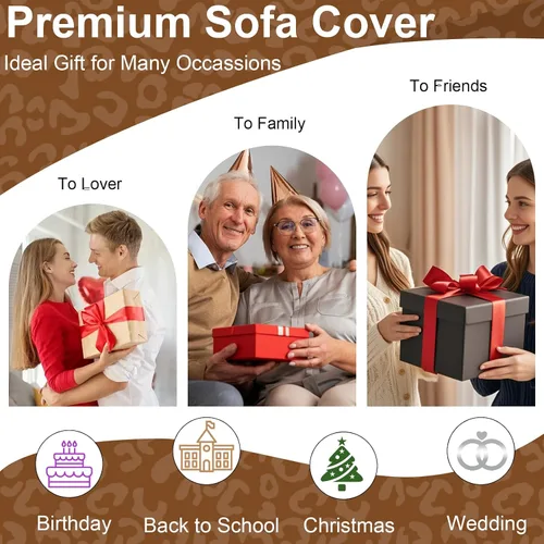 Miniatura 223 de VClife Fundas de sofá bohemio de felpilla para sofá seccional, fundas de sofá suaves y antideslizantes para sofá de 2 cojines, protector de muebles