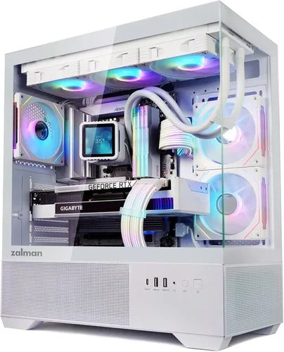 Carcasa Zalman Chronix ATX para PC, 3 x Ventiladores ARGB Pre-Instalados, USB Tipo-C, Soporte para Radiador de 360mm, Panel de Vidrio Templado