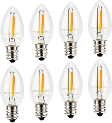 Miniatura 8 de Emotionlite - Bombillas de luz nocturna, bombillas LED C7 para candelabro, base de candelabro E12, equivalente a incandescente de 4 W, 5 W, 6 W, 7