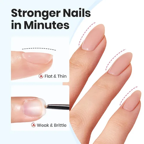 Miniatura 5 de Beetles - Gel constructor para uñas, permanece brillante, construcción transparente, fortalecimiento instantáneo del ápice, uñas débiles y extensión