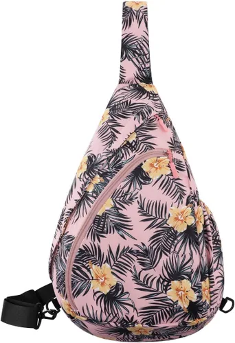 HUA ANGEL - Mochila cruzada con correa para el hombro para hombres y mujeres, ligera, impermeable, bolsa para el pecho y el hombro para viajes,