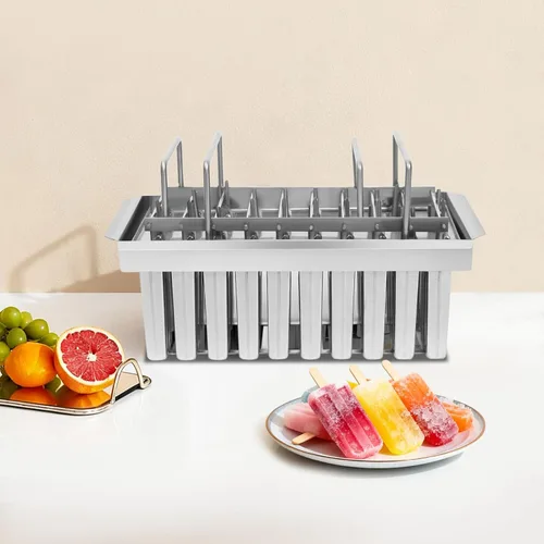 Miniatura 4 de Moldes de paletas de acero inoxidable, 20 unidades, hechos en casa, reutilizables, para hacer helados, para hacer paletas de hielo de congelación