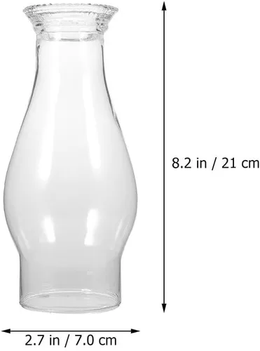 Miniatura 2 de OSALADI Lámpara de aceite de repuesto para chimenea, pantalla de cristal transparente de 3.22 pulgadas, lámpara de queroseno, globo a prueba