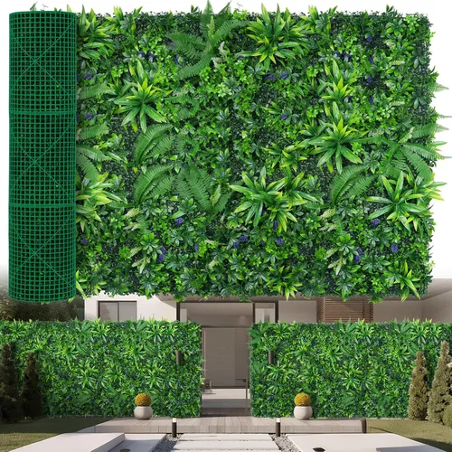 Miniatura 11 de Yangrass Paneles de Pared de Césped, 40"x120" (33.33 pies cuadrados) Rollo de Seto de Boj Artificial Pantalla de Privacidad, Decoración de Pared
