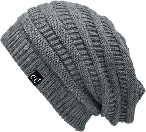 Miniatura 69 de C.C Winter Oversized Beanie Hat with Fuzzy Lining – Thick Knit Thermal Beanie for Cold Weather, Soft Warm Fleece Lined Cap