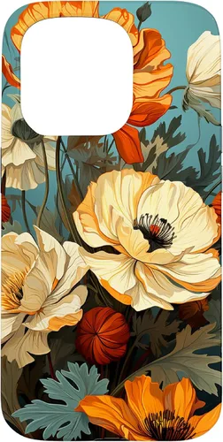 Miniatura 14 de Funda de flores mexicanas para iPhone 12 Pro Max Marigold Flower and Teal Aqua Blue Cyan
