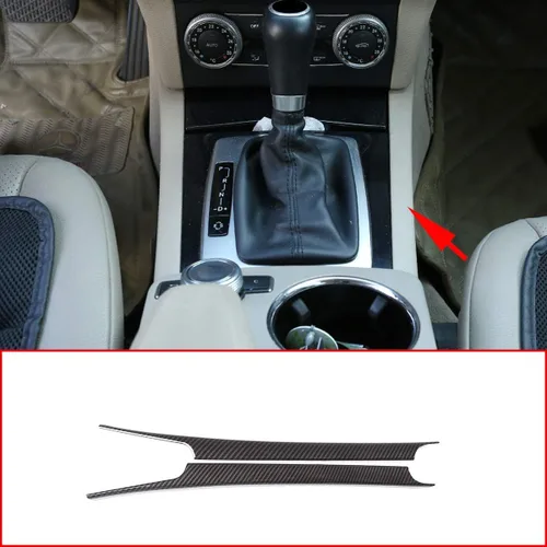 YIWANG ABS cromado para Mercedes Benz Clase C W204 C180 C200 2007 – 2013 Consola central de coche, tiras de decoración de accesorios, Fibra de Fibra