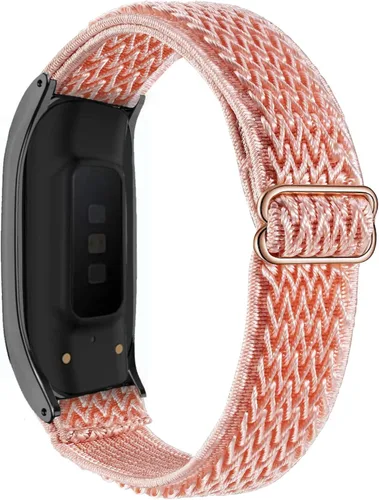 Miniatura 9 de Correas de cuero genuino y bandas elásticas de nailon compatibles con Samsung Galaxy Fit2, correas deportivas suaves y transpirables para mujeres