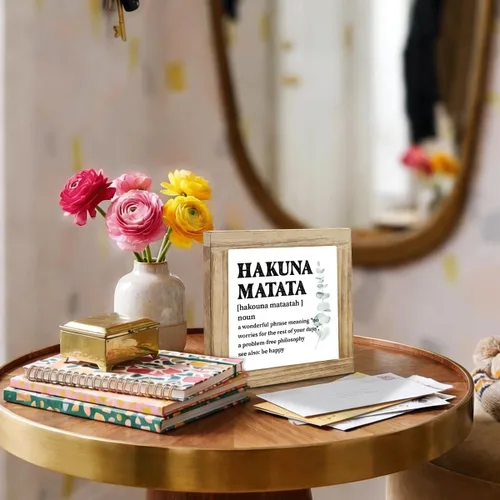 Miniatura 4 de Letrero de caja de madera de granja, decoración significativa para escritorio, letrero de madera inspiradora, decoración positiva del hogar