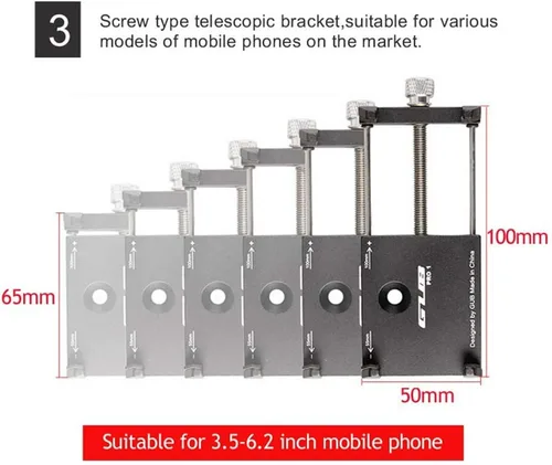 Miniatura 3 de GUB PRO1 Soporte universal para teléfono celular de aleación de aluminio para manillar de bicicleta de 3.5-6.2 pulgadas