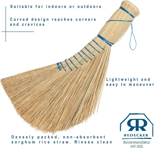 Miniatura 4 de REDECKER Cepillo de batidor, estilo holandés, juego de 2, 12-1/2 pulgadas, cepillo de mano resistente para uso en interiores y exteriores, diseño