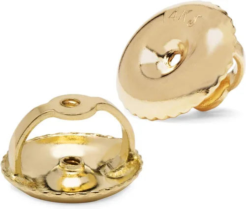 Miniatura 13 de Everyday Elegance Pendientes sólidos de oro blanco de 14 quilates con dos piezas de repuesto para parte trasera de arete Tornillo roscado para par