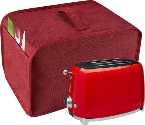 Miniatura 7 de Funda para tostadora con 2 bolsillos, puede contener cuchillos esparcidores de mermelada y pinzas para tostadora, funda para electrodomésticos