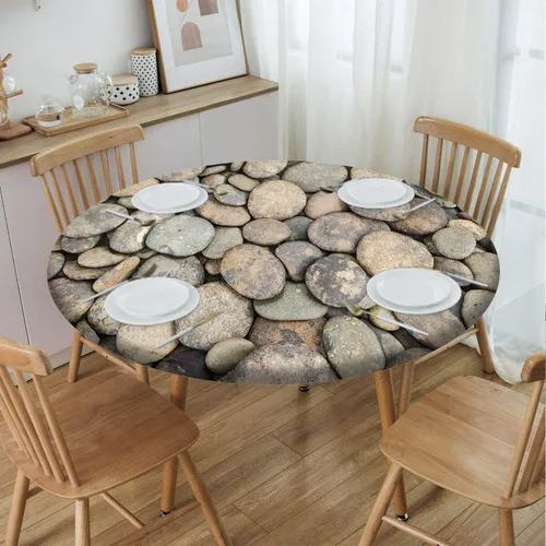 Miniatura 26 de Mantel con patrón de playa, borde elástico, impermeable, lavable, para uso en interiores y exteriores, patio, turquesa aguamarina, para mesas