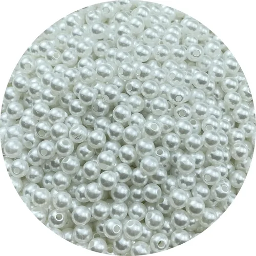 Miniatura 27 de 100 cuentas de perlas para manualidades, perlas de resina de 0.47 pulgadas para hacer joyas, cuentas redondas a granel con agujero para collares