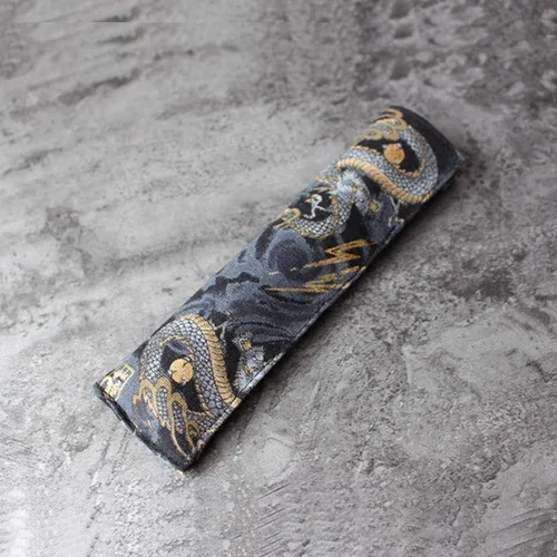 Miniatura 6 de Estuche de tela para pluma estilográfica, soporte para bolígrafo de bolsillo, funda vintage para bolígrafo, dragón negro, 1 paquete