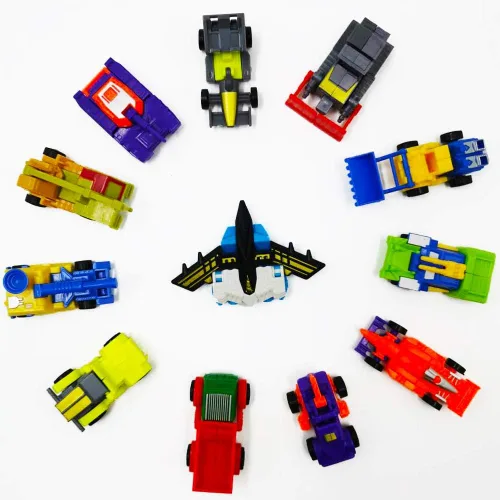 Miniatura 4 de Morphing Robot - Vehículos de juguete de construcción, mini vehículos de tracción para niños, juego de 16 figuras de acción, suministros de fiesta
