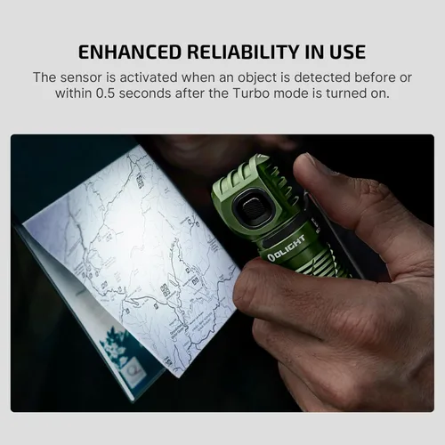Miniatura 6 de OLIGHT Perun 3 Linterna Frontal Recargable, 3000 Lúmenes LED Faro con Luz Roja, Lámpara de Cabeza Impermeable con Banda para la Cabeza para Verde OD