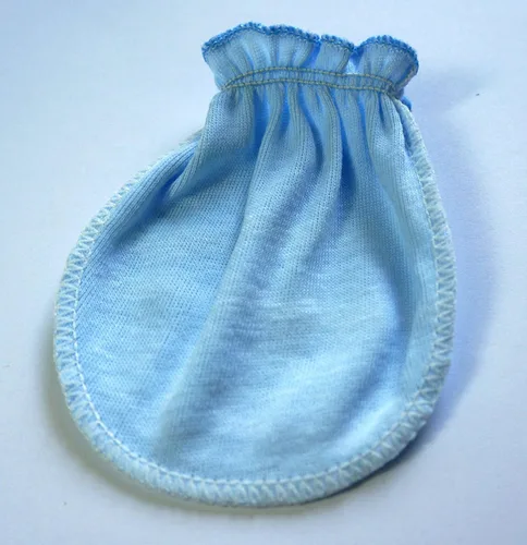 Miniatura 3 de Liwely 6 pares de guantes unisex para bebé, 100% algodón, color azul sólido con lazo